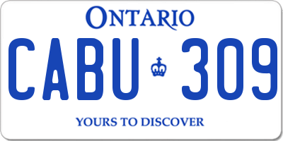 ON license plate CABU309