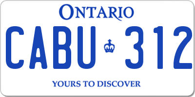 ON license plate CABU312