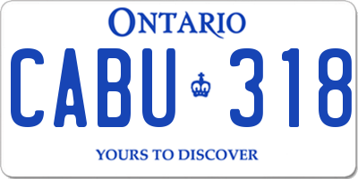 ON license plate CABU318