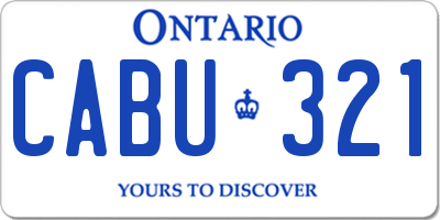 ON license plate CABU321