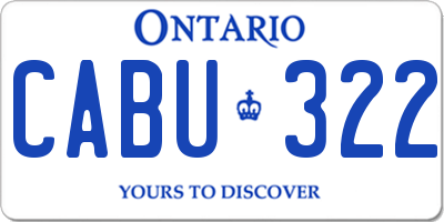 ON license plate CABU322