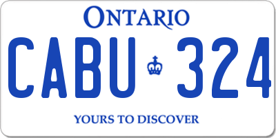 ON license plate CABU324