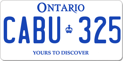 ON license plate CABU325