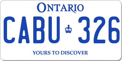 ON license plate CABU326