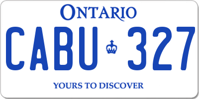 ON license plate CABU327