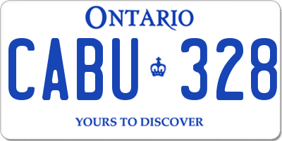 ON license plate CABU328