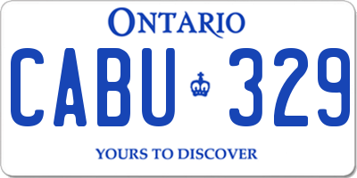 ON license plate CABU329