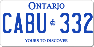 ON license plate CABU332