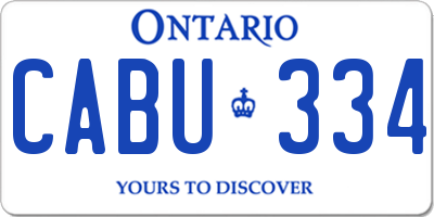 ON license plate CABU334