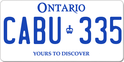 ON license plate CABU335