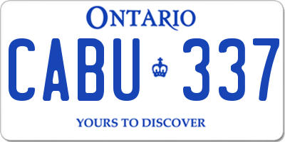 ON license plate CABU337