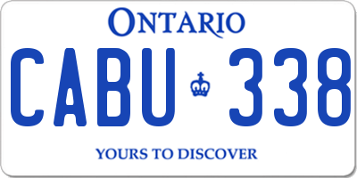 ON license plate CABU338