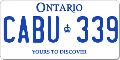 ON license plate CABU339