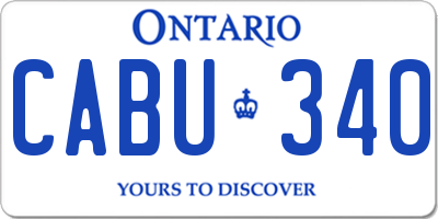 ON license plate CABU340