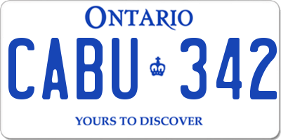 ON license plate CABU342