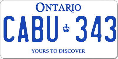 ON license plate CABU343