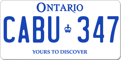 ON license plate CABU347