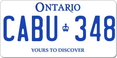 ON license plate CABU348