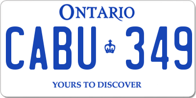 ON license plate CABU349