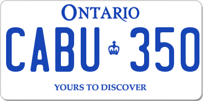 ON license plate CABU350