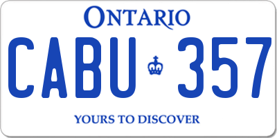 ON license plate CABU357