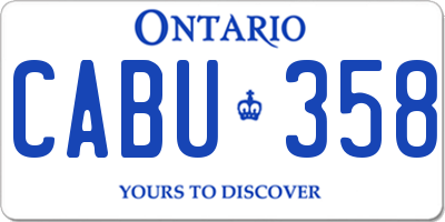 ON license plate CABU358