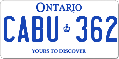 ON license plate CABU362