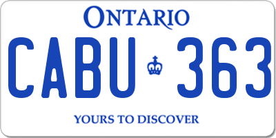 ON license plate CABU363