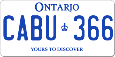 ON license plate CABU366