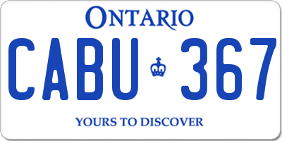 ON license plate CABU367