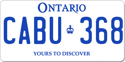 ON license plate CABU368