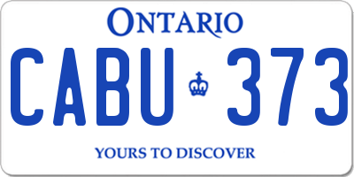 ON license plate CABU373