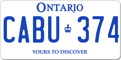 ON license plate CABU374