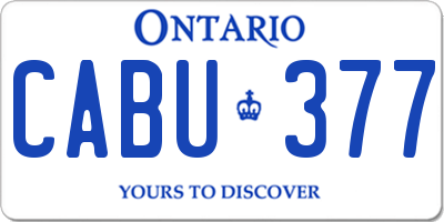 ON license plate CABU377