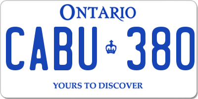 ON license plate CABU380