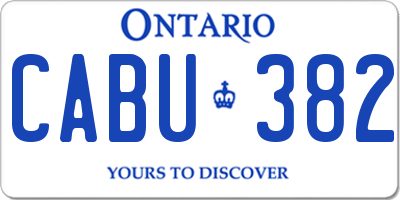 ON license plate CABU382