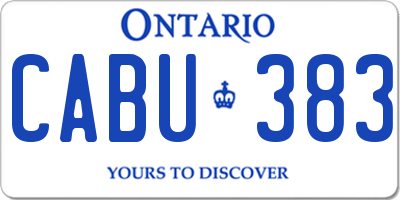 ON license plate CABU383