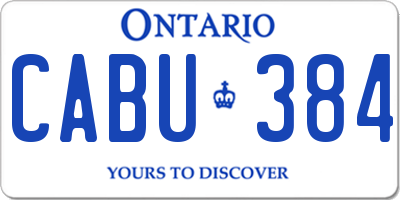 ON license plate CABU384