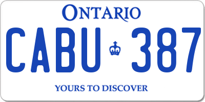 ON license plate CABU387