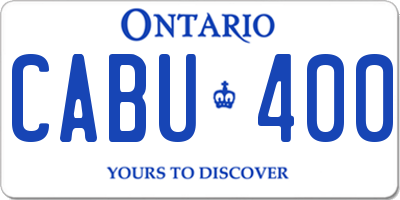 ON license plate CABU400