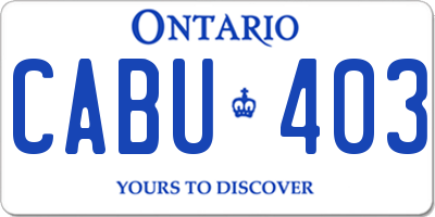 ON license plate CABU403