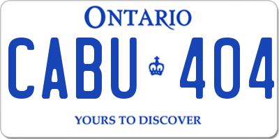 ON license plate CABU404