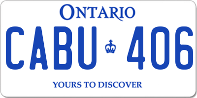 ON license plate CABU406