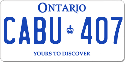 ON license plate CABU407