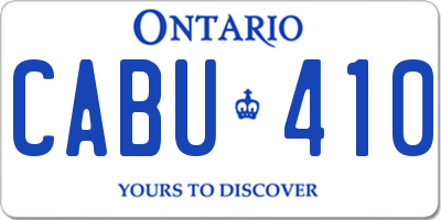 ON license plate CABU410