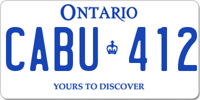 ON license plate CABU412