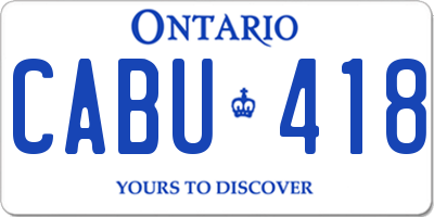 ON license plate CABU418