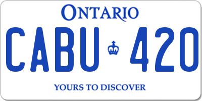 ON license plate CABU420