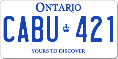 ON license plate CABU421