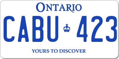 ON license plate CABU423